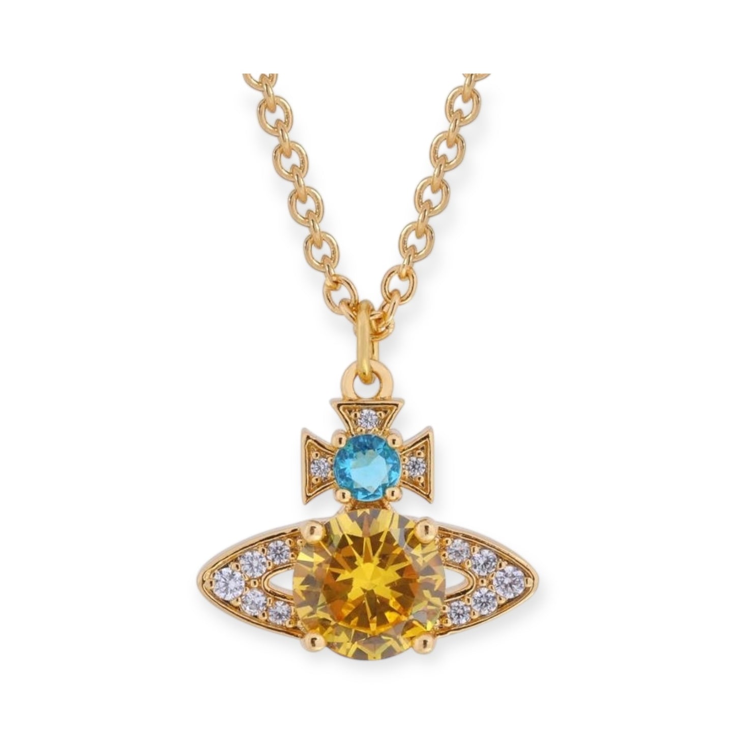 Multicolor Gem Orb Pendant Necklace (4 Colors)