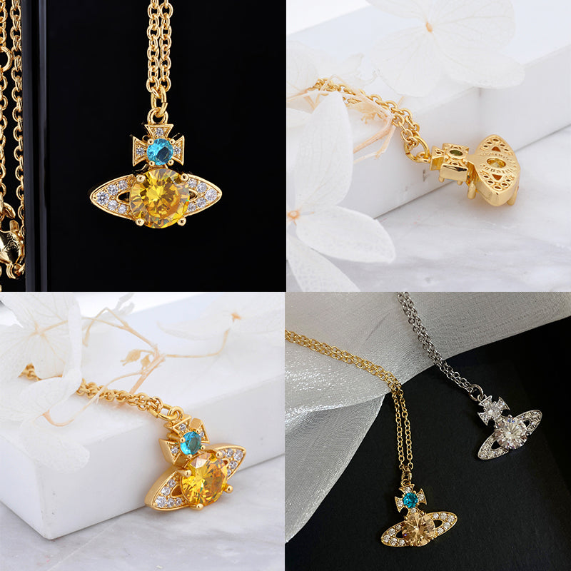 Multicolor Gem Orb Pendant Necklace (4 Colors)