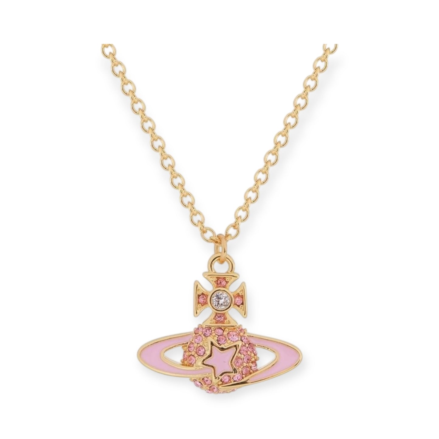 Shooting Star Mini Gem Studded Orb Pendant Necklace (5 Colors)