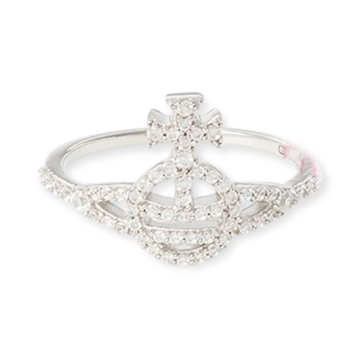 Gem Studded Encrusted Outline Orb Pendant Ring