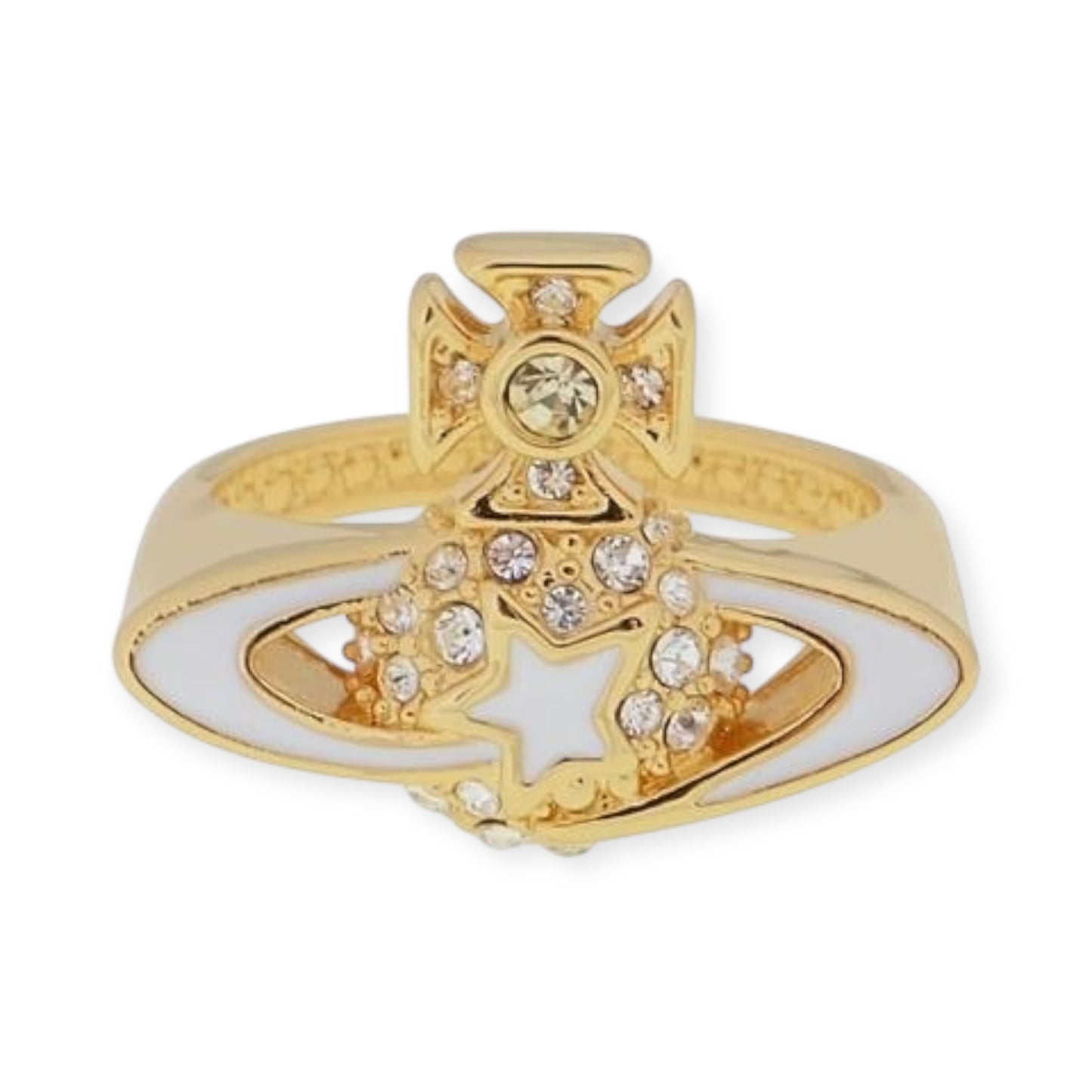 Shooting Star Mini Gem Studded Orb Pendant Ring (5 Colors)